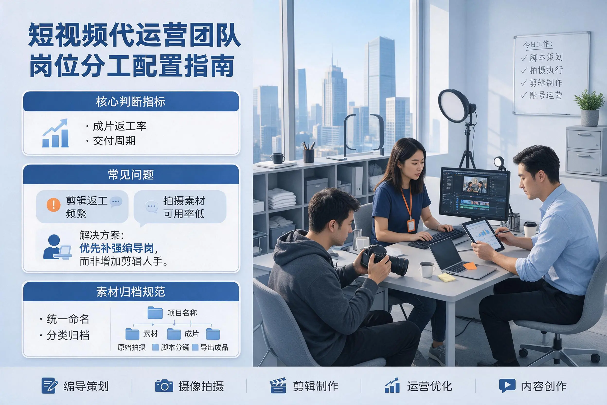 短视频代运营团队如何配置？长沙企业岗位分工科普说明