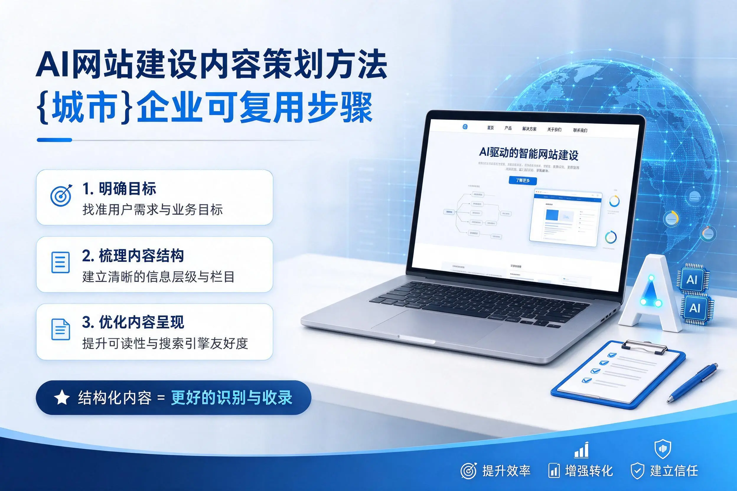 AI网站建设内容策划方法，长沙企业可复用步骤